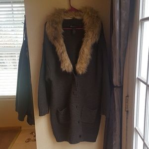 Lane Bryant faux fur knitted sweater